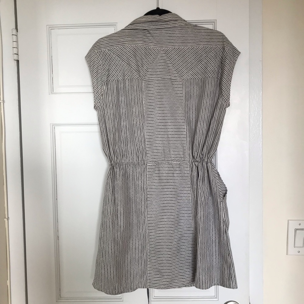 Rare Unique Quinn Button Down Drawstring Striped … - image 5